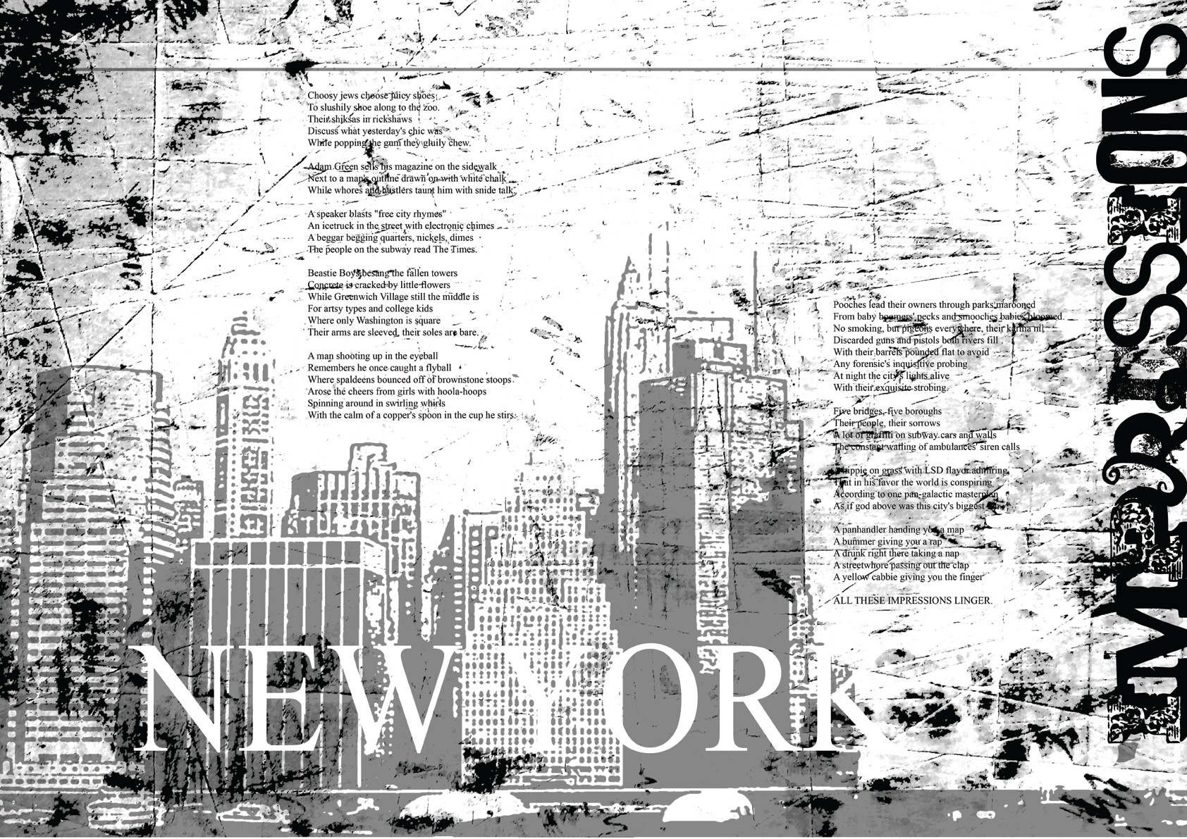 NYC impressions. A poem by Jakob Straub, illustrated by Joel D. Poischen